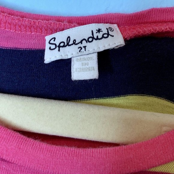 SPLENDID Girls Striped Dress 2T 2 Ruffles Cotton Toddler Girl Colorful Stripes - Picture 4 of 4